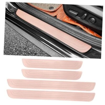 4PCS Car Door Sill Protector,Anti-Scratch Rubber Car Door Width 2.36" Pink