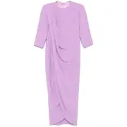 [Isabel Sanchis] Isabel Sanchis Draped Maxi Dress 46 IT PURPLE