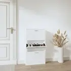 Shoe Cabinet with 5 Compartments Shoe Organiser Storage Rack Oak/White vidaXL