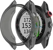 Intended for Approach S62 Case, Premium Soft TPU Screen Protector All-Around Protective Bumper Shell Cover Intended for Garmin Approach S62 Smartwatch (Black)