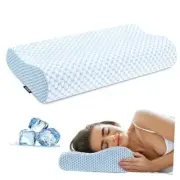 Cervical Pillow for Neck Pain Relief, Contour Memory Foam Pillows for Blue