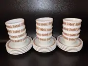 Pyrex Corning Tableware COPPER FILIGREE 714 Egg Cup 796 Saucer 12 Sets 24pc New