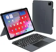 [Macally] iPad Air M2 11 Inch Case with Keyboard | iPad 11 Pro Case with Keyboard (2022/2021/2020/2018) - Detachable Backlit Keyboard with Trackpad, Multi-View Stand, Apple Pencil Holder