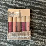Teayson Matte Lip Gloss Set Pinks Browns 5 Pack .7 fl oz Liquid Wonderful Ed New