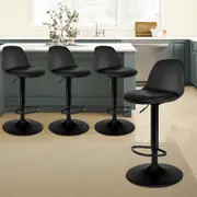 4x ALFORDSON Bar Stools Philip Leather Black