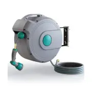Retractable Garden Hose Reel,1/2 in x 100 ft Wall Mounted Hose Reel, with 10-...
