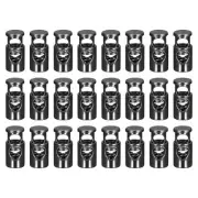 24pcs Metal Cord Locks, 0.2" Single Hole Spring Toggle Stoppers Buttons