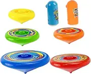 FUNOMOCYA 1 Set Stackable Spinning Tops with Launchers Colorful Gyroscope for Fun Playtime Enhances Hand Eye Coordination for School Prizes and Random Color