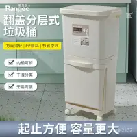 在飛比找蝦皮商城精選優惠-免運日式雙層分類廚房專用垃圾桶傢用塑料帶蓋大容量幹濕分離創意