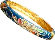[WBPTP] Enamel Bangle for Women, Handcrafts Cloisonne Rhinestone Colorfu Bracelets for Bangles Gold-Plated Accessories Vintage Enamel Jewelry