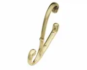 P27380 Hickory Hardware Polished Brass Double Wall Mount Coat Robe Hook