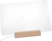 jojofuny 1Set DIY Transparent Acrylic Writing Board Erasable Note Board with Light Base Color Adjustments Versatile Memo Message Board for Home Decor and Office Use