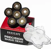 Bakscape Men's Back Shaver Starter Kit 2.0 Replacement Titanium Precision Shave Head: Six Pivoting Foils for Effortless, Smooth Shaving, Body & Head in Any Direction