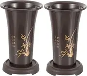 Happyyami Tall Orchid Planters 2sets Cymbidium Planters Plastic Deep Plant Nursery Pot with Saucer Tall Tree Pots Tallers Slim Planters Pots with Drainage Holes