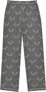 [ZZXXB] Moose Head Boys Long Pants Soft Trousers Elastic Waist Kids Lounge Bottoms with Pockets S-XL