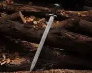 Custom Hand Forged Damascus Steel Viking Sword Medieval Battle Ready WSheath