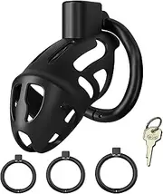 SM Penis Cage Chastity Cage Chastity Cage Male Chastity Belt For Men Cock Cage With 3 Adjustable Cock Rings SM Bondage Penis Cage Penis Cage Sex Toys For Men(Schwarz)