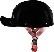 Vintage Retro Open Face Motorcycle Helmet Baseball Cap Half Helmets Men Women for Moped Cap Jet Scooter Street Cruiser with Mask Glasses - DOT Approved