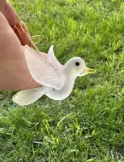 20 Pcs White Dove Hand Blown Glass Figurine Wedding Favor