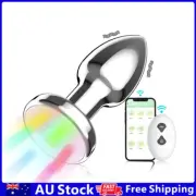 LED Light Metal Anal Vibrator Butt Plug APP Remote Prostate Stimulator Sex Toys