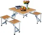 OGL Folding Camping Table Set Outdoor Dining Beach Picnic Chairs Bench Party ...