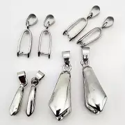 Large Silver Plated Pendant Bail 18-25mm Findings 2-6pcs for DIY Jewelry Making