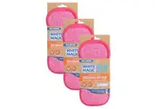 3x White Magic Double-Sided Dish Washing Up Pad Cleaning Sponge Scrubbing Rose