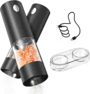Electric Salt and Pepper Grinder Set Rechargeable Salt and Pepper Mills with Sto