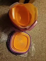 Tupperware Heritage Collection 5pc Servalier Bowl Set PRETTY AUTUMN COLORS NEW!
