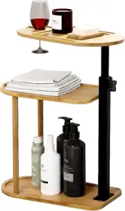 3 Layer Bathtub Tray Table 3 Layer Bathtub Side Table Liftable Freestanding Bamb