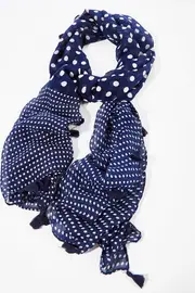 Navy Spot Scarf--GRE-SCARF16-21