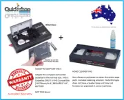 VHS to VHS-C VHSC VHS C Tape Convertor Adaptor + VHS Head Cleaner Tape + Batt