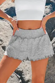Cupshe Sweet Drift Grey Cover-Up Shorts - Light Grey,XL