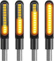Kinstecks 4PCS Motorcycle Indicators Flowing Turn Signal Lights Motorbike Turning Indicators 12V 12LED for Motorcycle Motorbike
