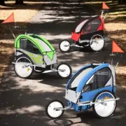 Portable Foldable Bike Trailer 3-Wheel Lightweight Child Bicycle Pram Stroller