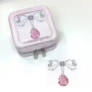 Rachel Barri self finishing Pink velvet box w/ hand painted canvas Pink Tourmaln