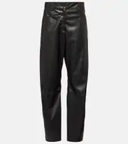 [Stella McCartney] Stella McCartney High-rise faux leather straight pants AU 6 black