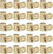 uxcell 20 Pcs Threaded Inserts Heat Set, 1/4"-20x10x8mm Female Brass Metric Knurled Insert Set Embedment Nut for Plastic 3D Printing Components