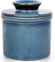 KilnGPT - French Butter Dish, Butter Crock for Counter with Water Line, Ceramic Butter Keeper for Spreadable Butter - Chrismas Gift Home Kitchen Decor - Reactive Glaze Collection - Ocean Blue
