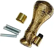MSSI Brass Door Knocker with Decorative Engraved Pattern, Hardware Installation Kit Included