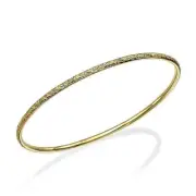 14k Yellow Gold Moroccan Bangle Elaborate Dainty Handmade Stacking Bracelet