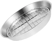 1Set Heavy Duty Stainless Steel Baking Tray with Mesh Rack Versatile Grill Pan for Baking Draining Oil Cooking Compact for Home Use