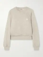 [ÉTERNE] ÉTERNE - Embroidered Cotton-blend Jersey Sweatshirt - Cream - x small x small Cream
