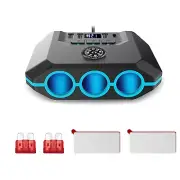 Car 3 Way Cigarette Lighter Socket USB Charger Splitter Power Adapter 12/24V