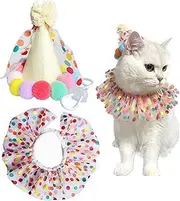 Cat Dog Princess Costumes Puppy Cat Birthday Bandana Scarf and Party Hat Cute Lace Dog Bib Scarf and Christmas Hat Doggy Birthday Party Decorations Set