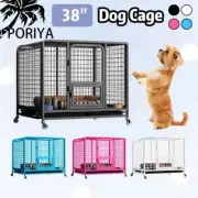 36" Large Metal Pet Cage PORIYA Dog Cage, Crate Kennel Cat Puppy Playpen 4 Round