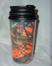 mossy oak break up real tree orange camo camouflage travel coffee mug tumbler
