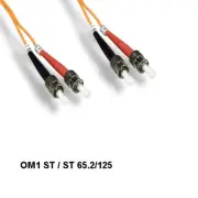 LOT10 Kentek 1m OM1 ST to ST Multi-Mode Fiber Optic Cable 62.5/125 Duplex UPC