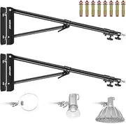 NEEWER 2-Pack Triangle Wall Mounting Boom Arm for Photography Studio Video Strobe Lights Monolights Softboxes Umbrellas Reflectors,180 Degree Flexible Rotation,Max Length 70.8 inches/180CM (Black)