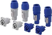 4 Sets PowerCON Connector,NAC3FCA+NAC3MPA-1&NAC3FCB+NAC3MPB-1,Lockable Cable Connector + Chassis Connector, Power-in&Power-Out